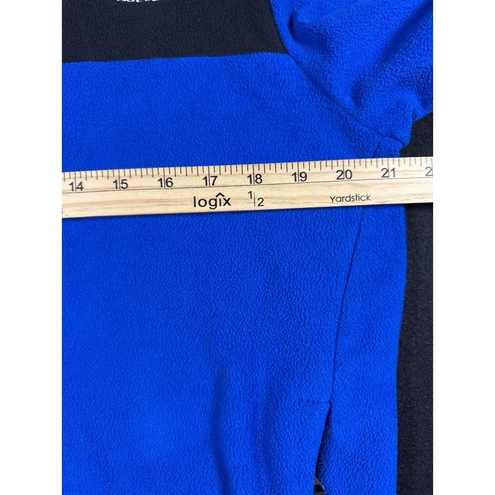 The North Face Mens Blue Black Circular Design Full Zip Fleece Jacket Size M